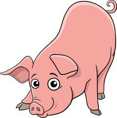 cartoon cute piglet farm animal character