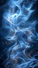 humo azul sobre fondo negro