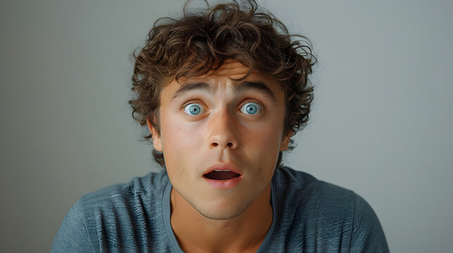 retrato primer plano de hombre con expresi&oacute;n de asombro