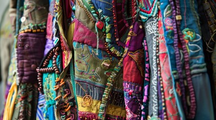 Eco-Friendly Tribal Fashion: Gothic Art of Vibrant Repurposed Fabrics