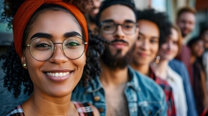 diverse group of people smiling together