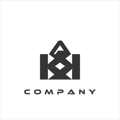 Symmetrical and elegant abstract logo in black