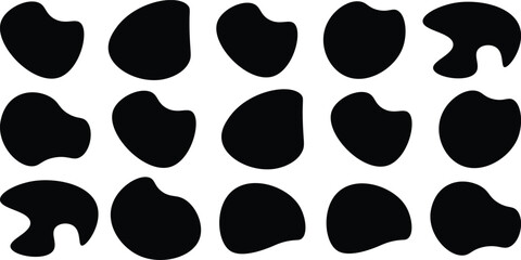 
Liquid irregular blob shapes. Abstract elements graphic flat style design. Simple fluid circle shape. Blob shape