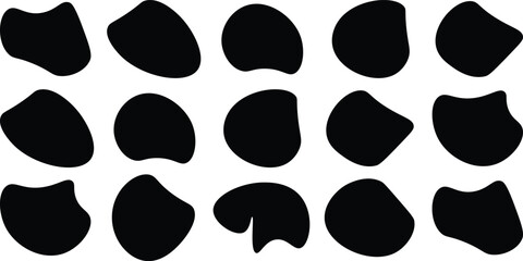 Fototapeta premium Liquid irregular blob shapes. Abstract elements graphic flat style design. Simple fluid circle shape. Blob shape