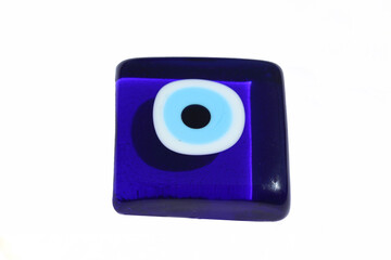 evil eye blue talisman on white background