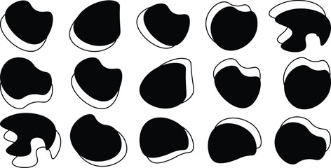 
Liquid irregular blob shapes. Abstract elements graphic flat style design. Simple fluid circle shape. Blob shape