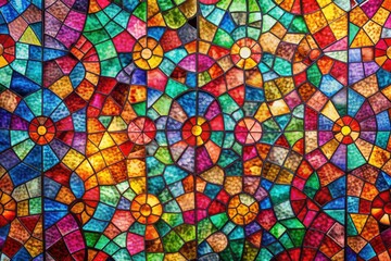 Fototapeta premium Colorful mosaic pattern with abstract geometric shapes