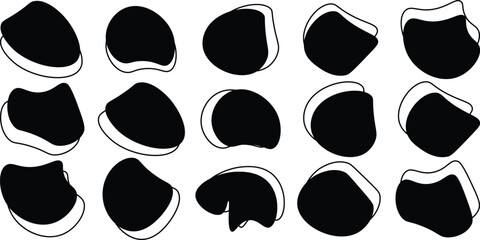 
Liquid irregular blob shapes. Abstract elements graphic flat style design. Simple fluid circle shape. Blob shape