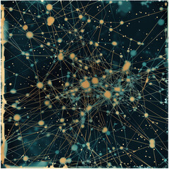 Fototapeta premium Universal Data Links: Virtual Cognitive Network Representation