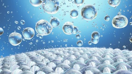 Close-up of fabric interlaced fiber with water drop.