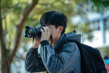 School Photography Club Capturing Campus Scenes with Enthusiasm and Creativity