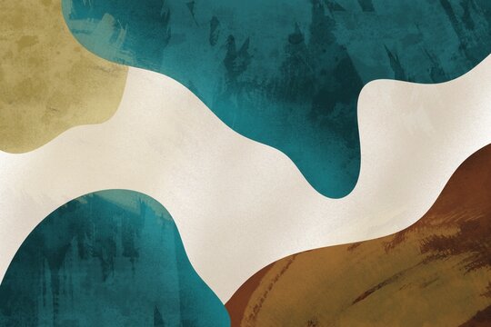 Abstract curved line illustration in earth tones