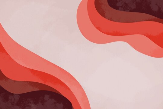 Curved line illustrations in red and white color scheme