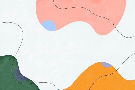 Abstract curved line illustration with vibrant color blocks