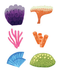 set of seaweed chalk style