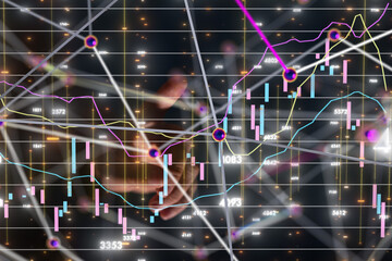 stock market 3d modern in hand - 3d