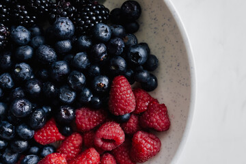 raspberries and blackberries