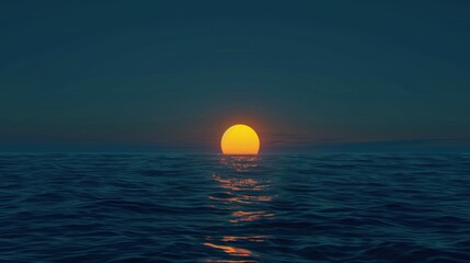 Obraz premium moon over a sea or ocean at night, midnight