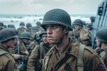 Fototapeta premium Allied Forces Enhance Normandy Landings with Improved Accessibility Measures