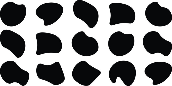 
Liquid irregular blob shapes. Abstract elements graphic flat style design. Simple fluid circle shape. Blob shape