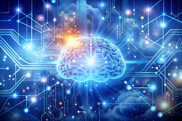 Obraz premium Abstract Science and Technology Background Network of Connections and Neural Links