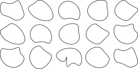 
Liquid irregular blob shapes. Abstract elements graphic flat style design. Simple fluid circle shape. Blob shape
