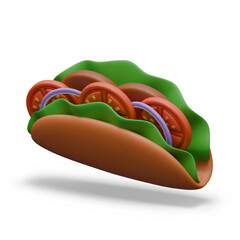 Appetizing tacos in realistic style. Colorful vector image of popular Mexican dish
