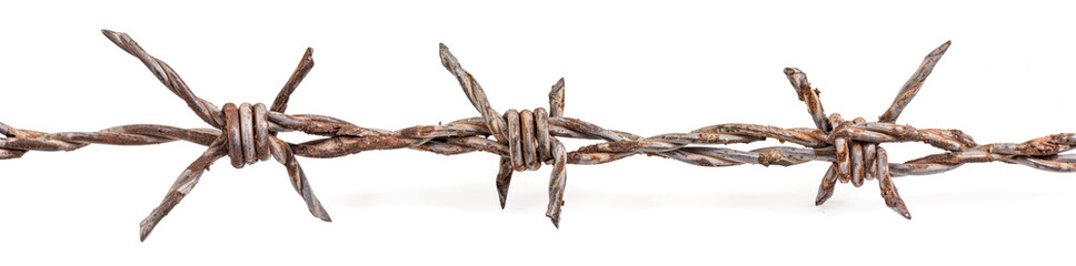 Fototapeta premium Barbed wire isolated on white