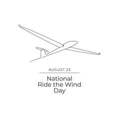 National Ride The Wind Day line art vector. eps 10.