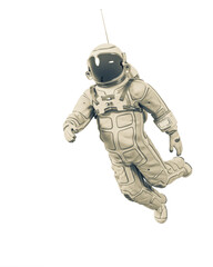 astronaut is floating forward