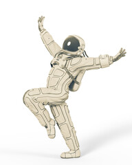 astronaut is happy and exploring