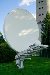 White satellite dish - television broadcasting