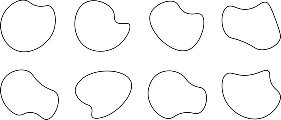 
Liquid irregular blob shapes. Abstract elements graphic flat style design. Simple fluid circle shape. Blob shape