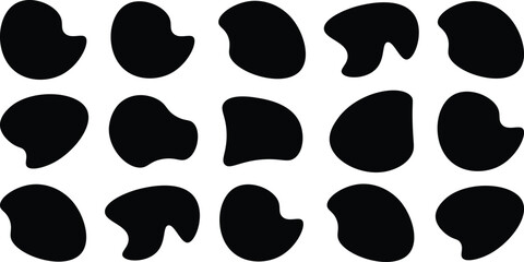 Fototapeta premium Liquid irregular blob shapes. Abstract elements graphic flat style design. Simple fluid circle shape. Blob shape