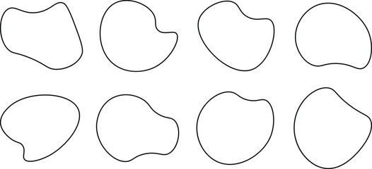 
Liquid irregular blob shapes. Abstract elements graphic flat style design. Simple fluid circle shape. Blob shape