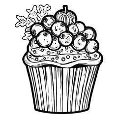 Vector  Cupcake on white background