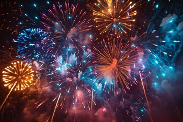 Fototapeta premium Festive fireworks in the sky