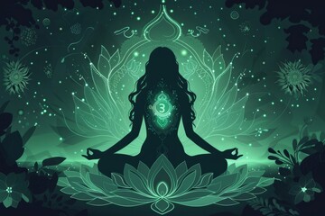 Obraz premium Meditation or yoga in the Lotus position