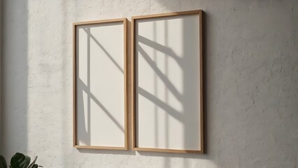 Obraz premium Mockup of poster, photo frame on white wall background