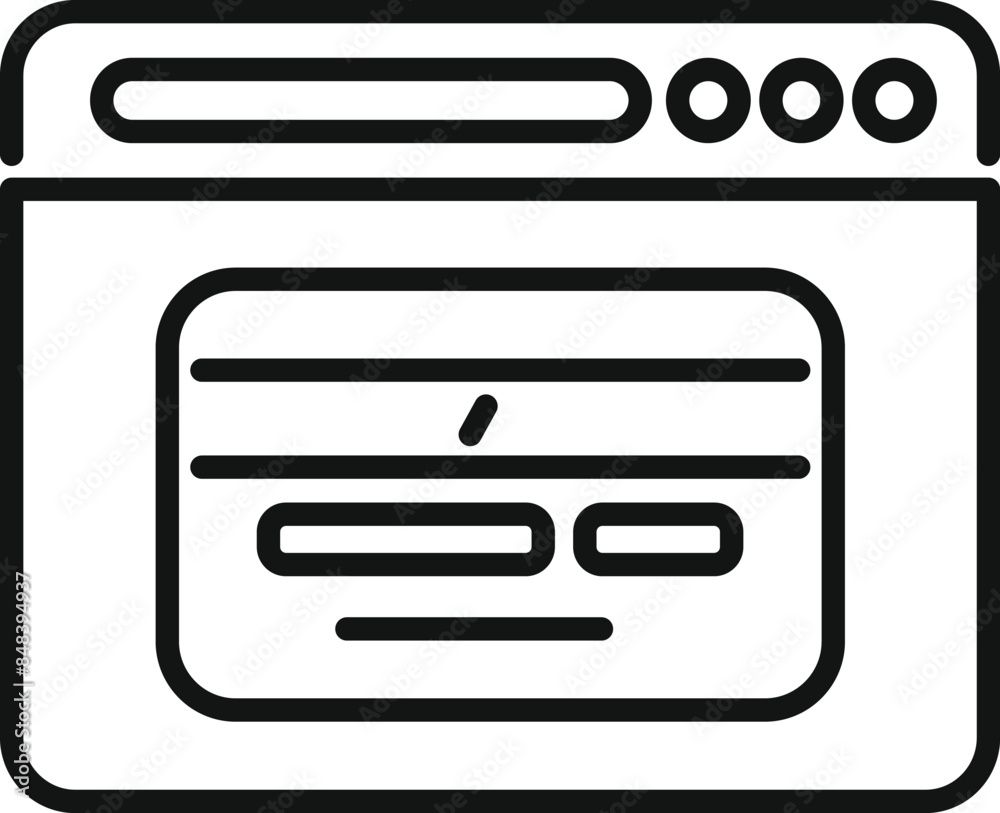 Poster minimalist line icon of a webpage showing the loading status with a progress bar