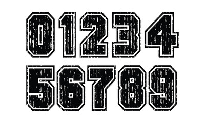 Sports Jersey Numbers Set vector.