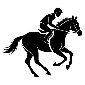 recommend clip art: horse and rider silhouette vector illustration
