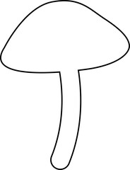 Mushroom drawing in autumn in the forest decoration.