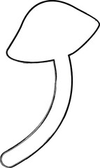 Mushroom drawing in autumn in the forest decoration.