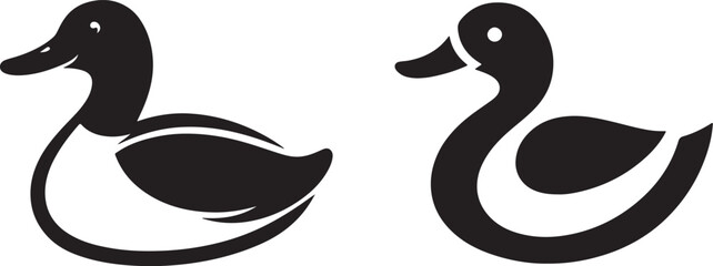 Fototapeta premium Duck silhouette vector illustration