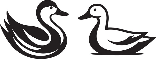 Fototapeta premium Duck silhouette vector illustration