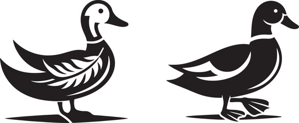 Duck silhouette vector illustration