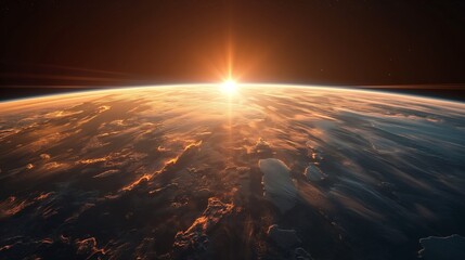 The dawn of a new day over Earth showcases the stunning beauty of our planet, revealing the delicate balance between night and day