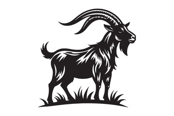 goat silhouette vector illustration