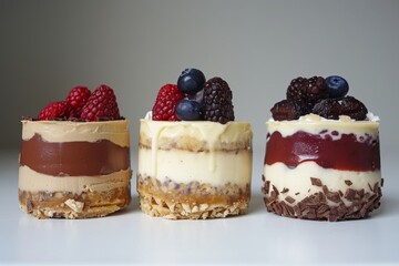 desserts facing camera on white background, 4k stock photo, --chaos 50 --ar 3:2 --stylize 250 Job ID: ce197376-54c3-4784-a50a-55eccf8a54d3